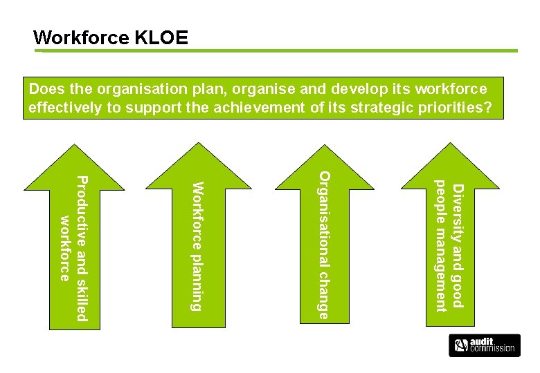 Workforce KLOE Does the organisation plan, organise and develop its workforce effectively to support