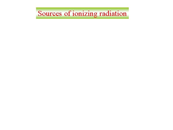 Sources of ionizing radiation 