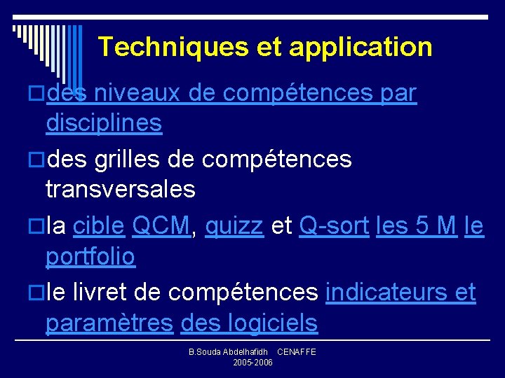 Techniques et application odes niveaux de compétences par disciplines odes grilles de compétences transversales