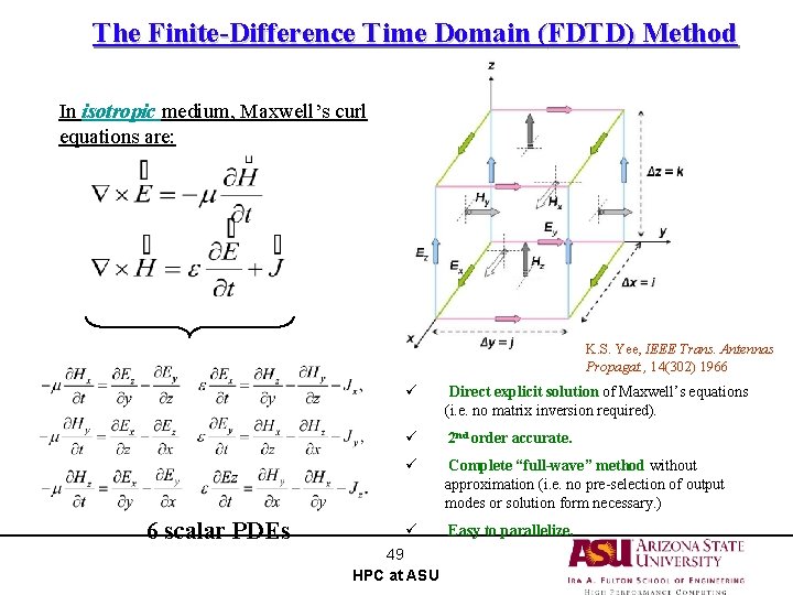 The Finite-Difference Time Domain (FDTD) Method In isotropic medium, Maxwell’s curl equations are: K.