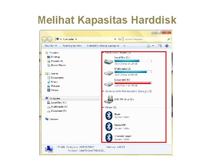 Melihat Kapasitas Harddisk 