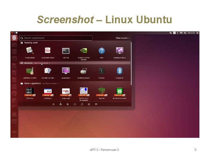 Screenshot – Linux Ubuntu APTI 1 - Pertemuan 2 5 