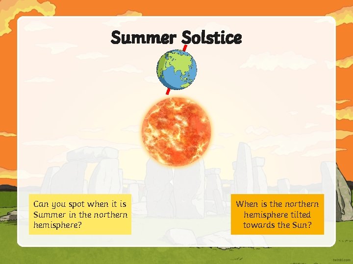 Summer Solstice Can you spot when it is Summer in the northern hemisphere? When