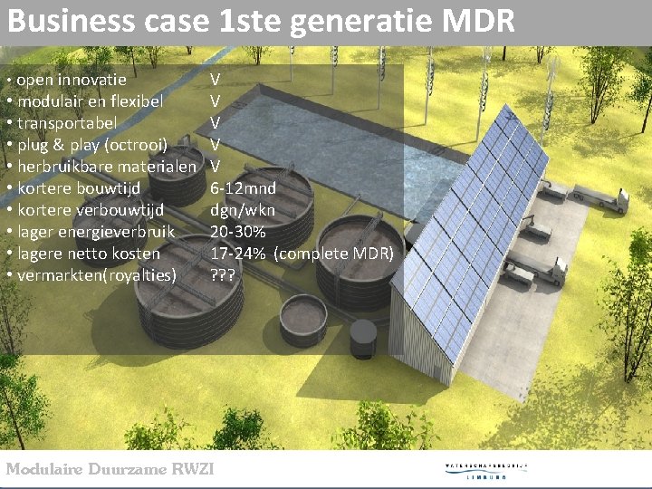 Business case 1 ste generatie MDR • open innovatie V • modulair en flexibel