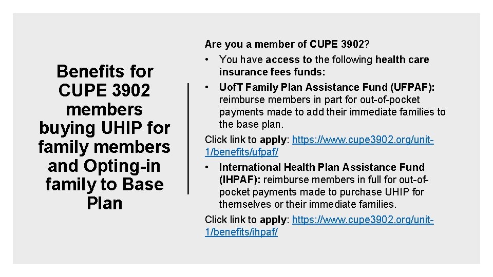 Are you a member of CUPE 3902? Benefits for CUPE 3902 members buying UHIP