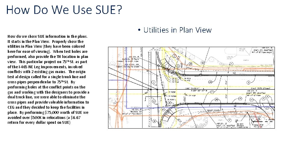 How Do We Use SUE? How do we show SUE information in the plans. How Do We Use SUE? How do we show SUE information in the plans.