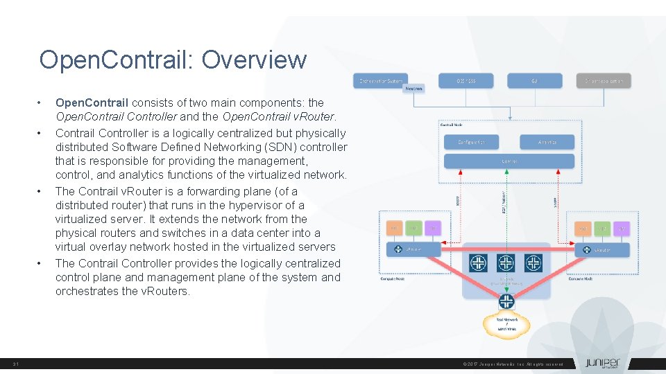 Open. Contrail: Overview • • 31 Open. Contrail consists of two main components: the