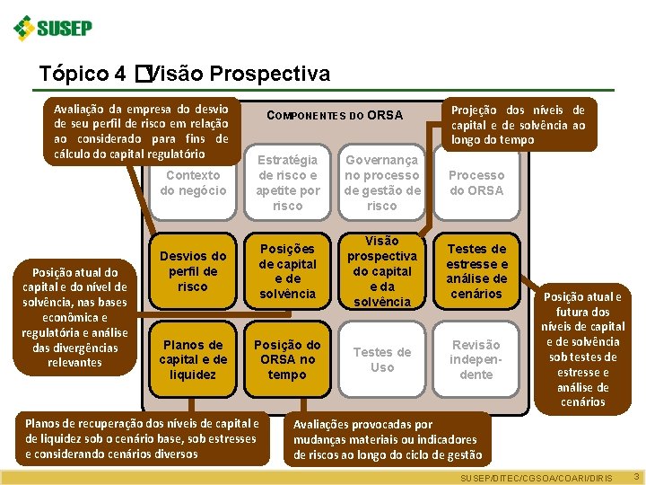 Tópico 4 �Visão Prospectiva Avaliação da empresa do desvio de seu perfil de risco