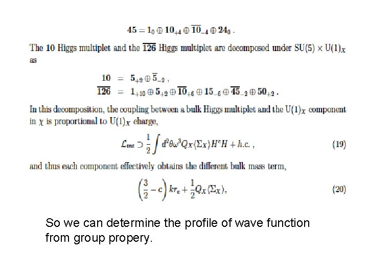 So we can determine the profile of wave function from group propery. 