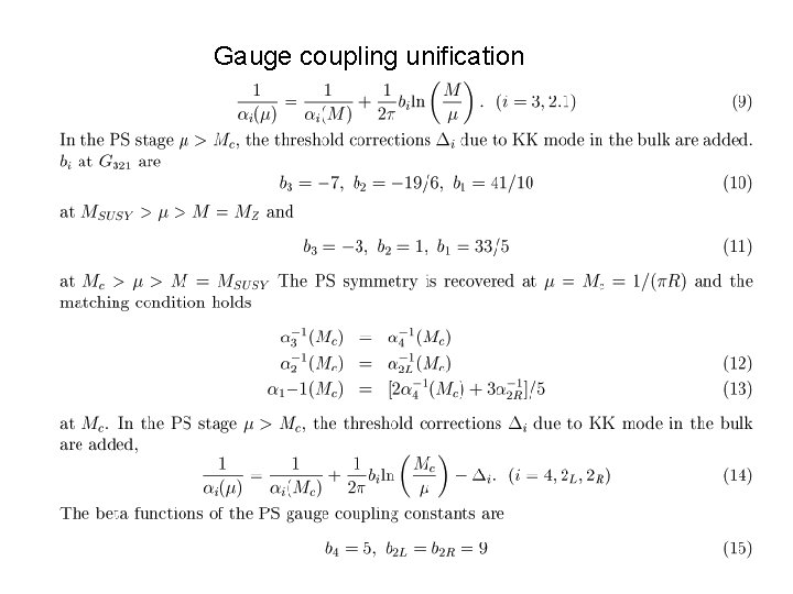 Gauge coupling unification 