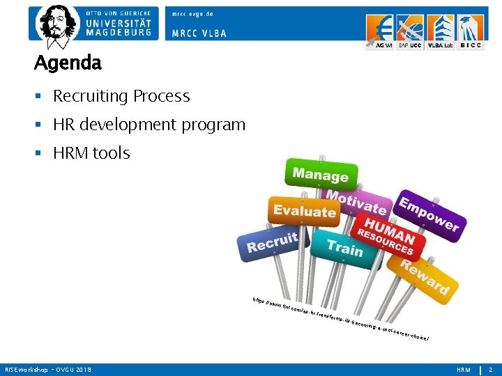 Agenda Recruiting Process HR development program HRM tools https: / /www RISE workshop –