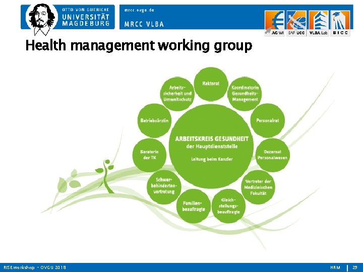 Health management working group RISE workshop – OVGU 2018 HRM 29 
