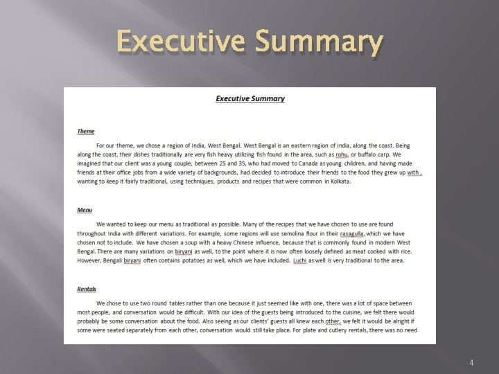 Executive Summary 4 