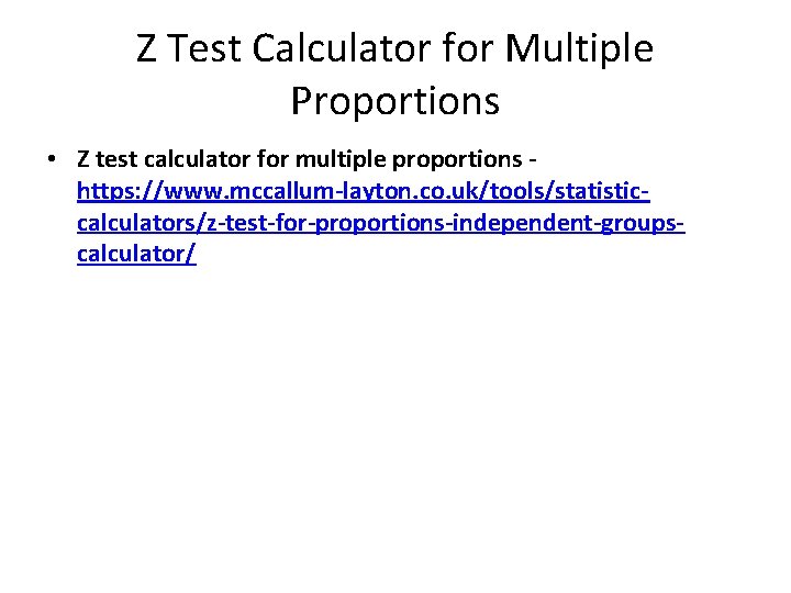 Z Test Calculator for Multiple Proportions • Z test calculator for multiple proportions -