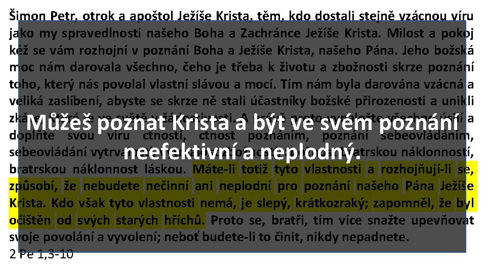 Šimon Petr, otrok a apoštol Ježíše Krista, těm, kdo dostali stejně vzácnou víru jako