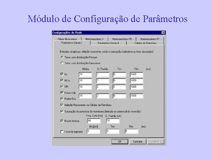 Módulo de Configuração de Parâmetros 