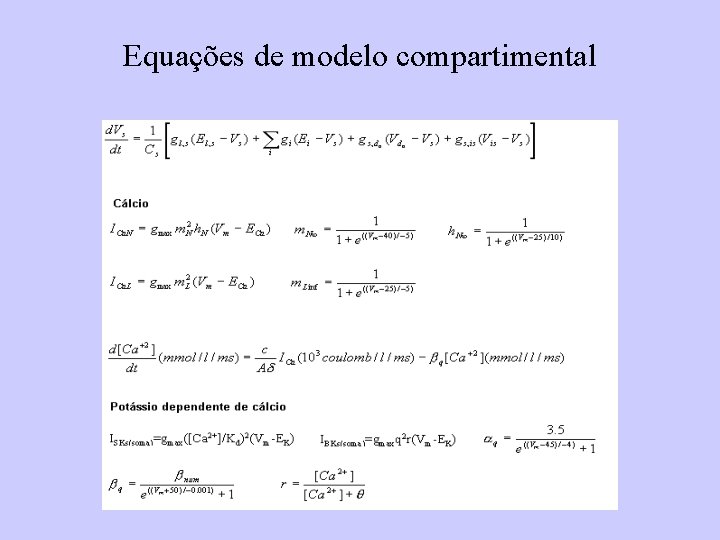 Equações de modelo compartimental 