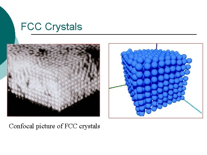 FCC Crystals Confocal picture of FCC crystals 