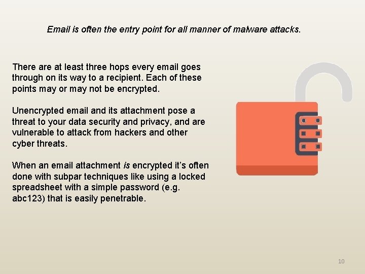 Email is often the entry point for all manner of malware attacks. There at