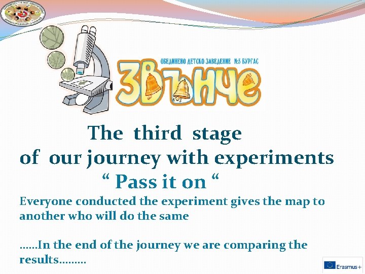  The third stage of our journey with experiments “ Pass it on “