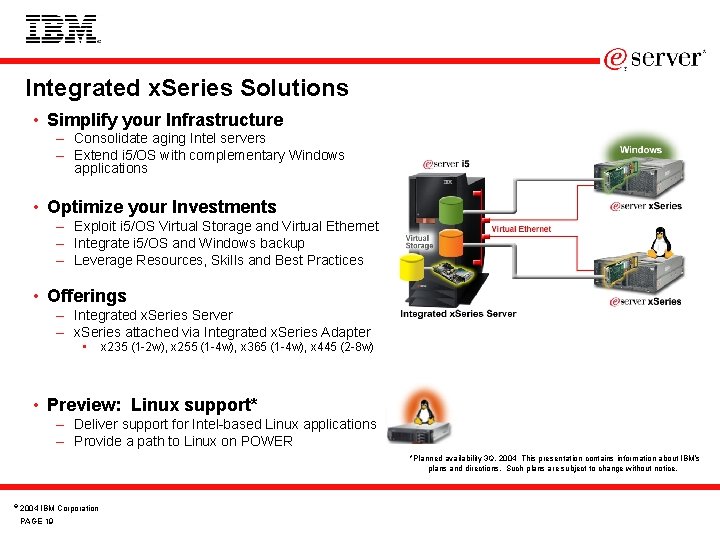 Integrated x. Series Solutions • Simplify your Infrastructure – Consolidate aging Intel servers –