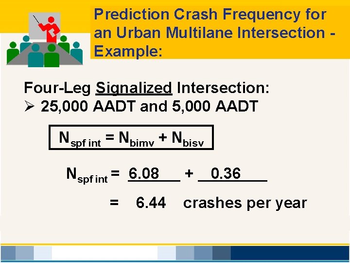 Prediction Crash Frequency for an Urban Multilane Intersection Example: Four-Leg Signalized Intersection: Ø 25,