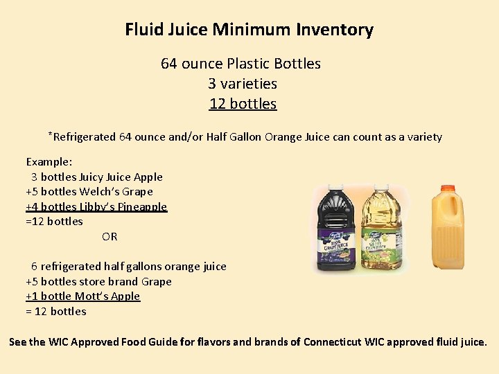 Fluid Juice Minimum Inventory 64 ounce Plastic Bottles 3 varieties 12 bottles *Refrigerated 64