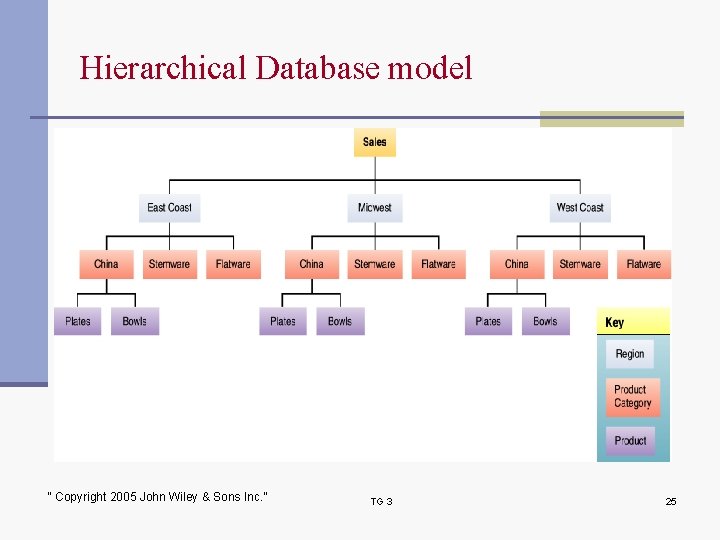 Hierarchical Database model “ Copyright 2005 John Wiley & Sons Inc. ” TG 3