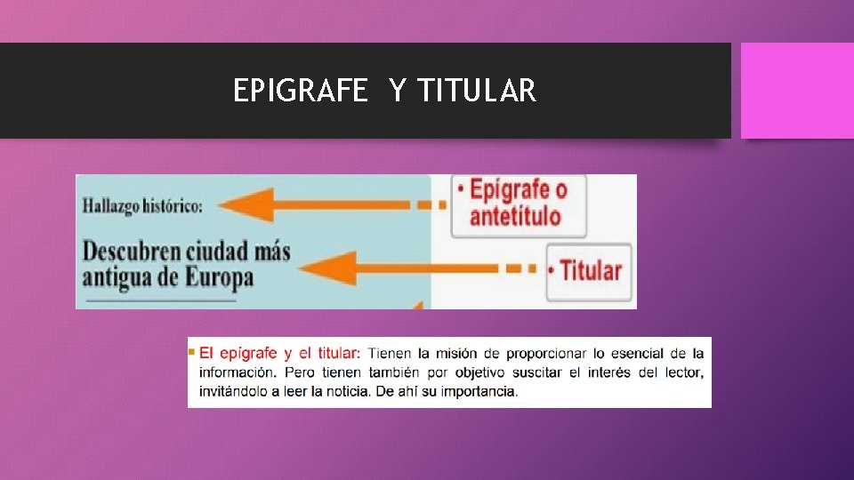 EPIGRAFE Y TITULAR 