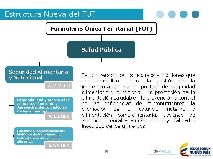 Estructura Nueva del FUT Formulario Único Territorial (FUT) Salud Pública Seguridad Alimentaria y Nutricional