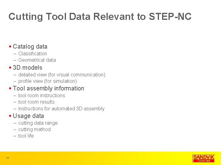 Cutting Tool Data Relevant to STEP-NC Catalog data – Classification – Geometrical data 3