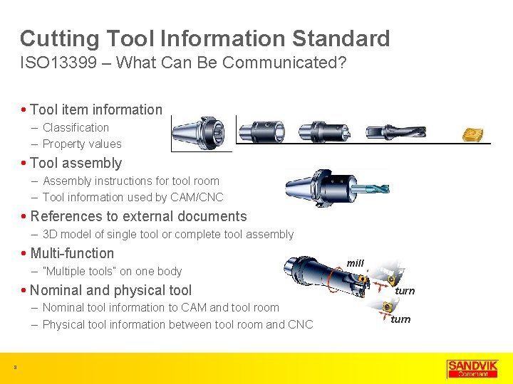 Cutting Tool Information Standard ISO 13399 – What Can Be Communicated? Tool item information
