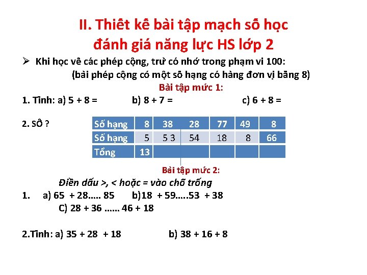 II. Thiê t kê ba i tâ p ma ch sô ho c đa