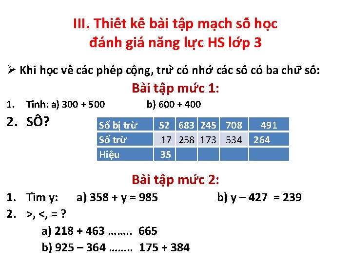 III. Thiê t kê ba i tâ p ma ch sô ho c đa