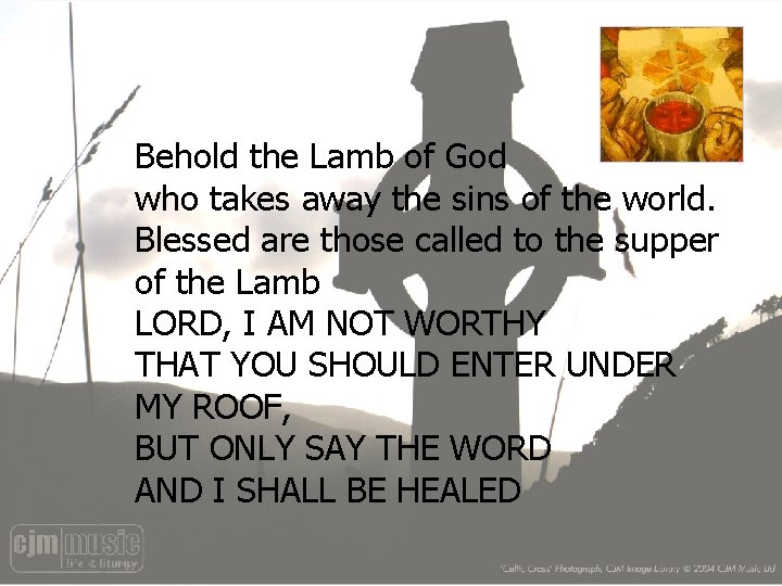 Behold the Lamb of God who takes away the sins of the world. Blessed