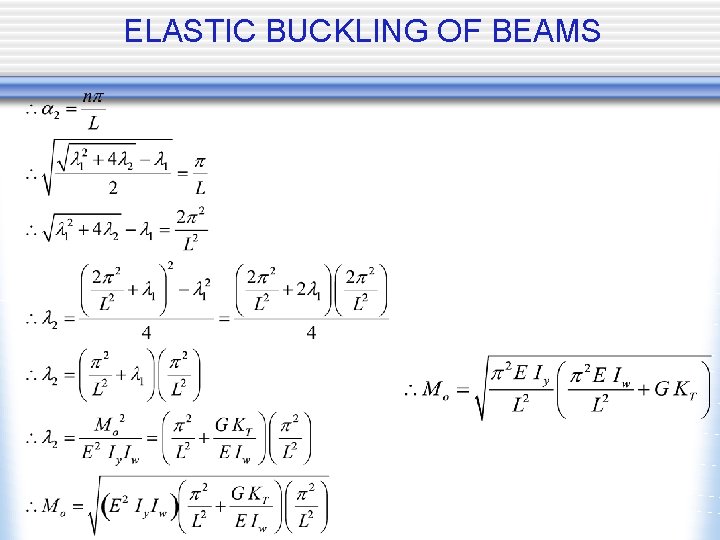 ELASTIC BUCKLING OF BEAMS 