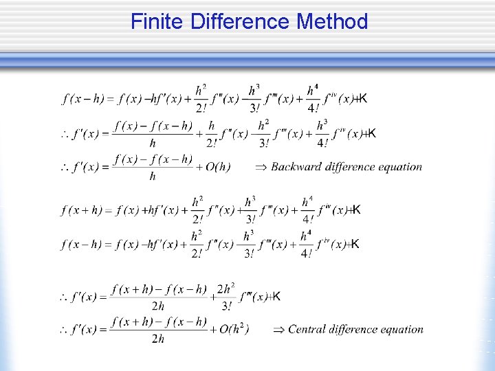 Finite Difference Method 