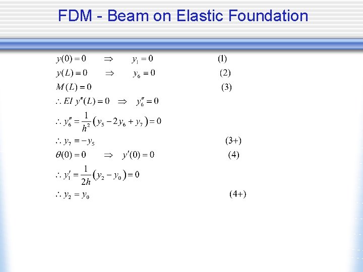 FDM - Beam on Elastic Foundation 