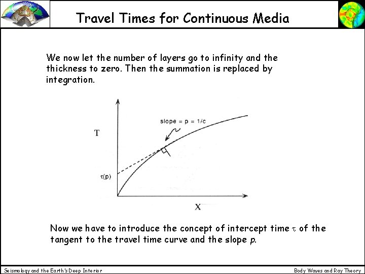 Travel Times for Continuous Media We now let the number of layers go to
