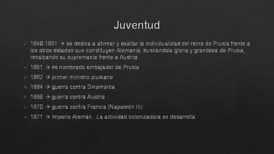 Juventud 1848 -1851 se dedica a afirmar y exaltar la individualidad del reino de