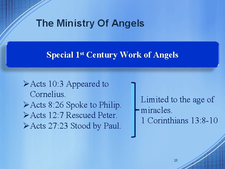 The Ministry Of Angels Special 1 st Century Work of Angels ØActs 10: 3