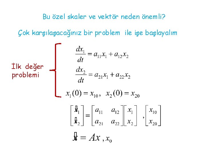 Bu özel skaler ve vektör neden önemli? Çok karşılaşacağınız bir problem ile işe başlayalım