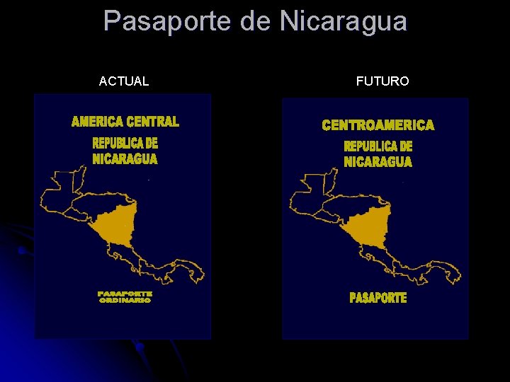 Pasaporte de Nicaragua ACTUAL FUTURO 