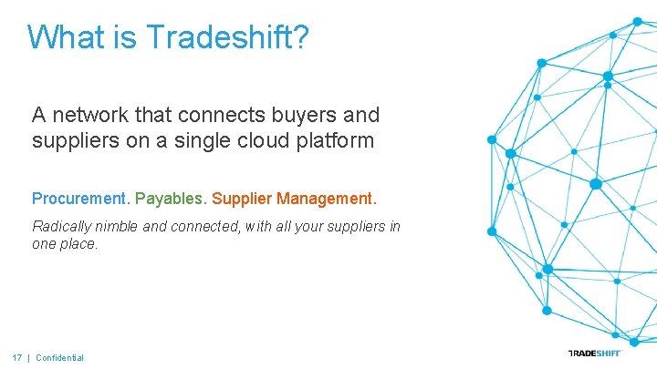 What is Tradeshift? A network that connects buyers and suppliers on a single cloud