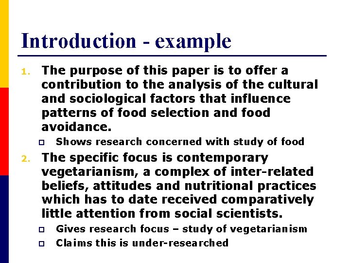 Introduction - example 1. The purpose of this paper is to offer a contribution