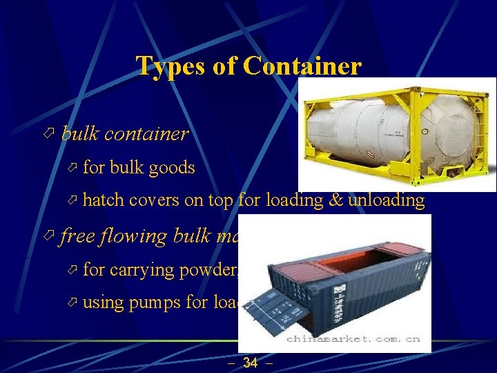 Types of Container ö bulk container ö for bulk goods ö hatch ö covers