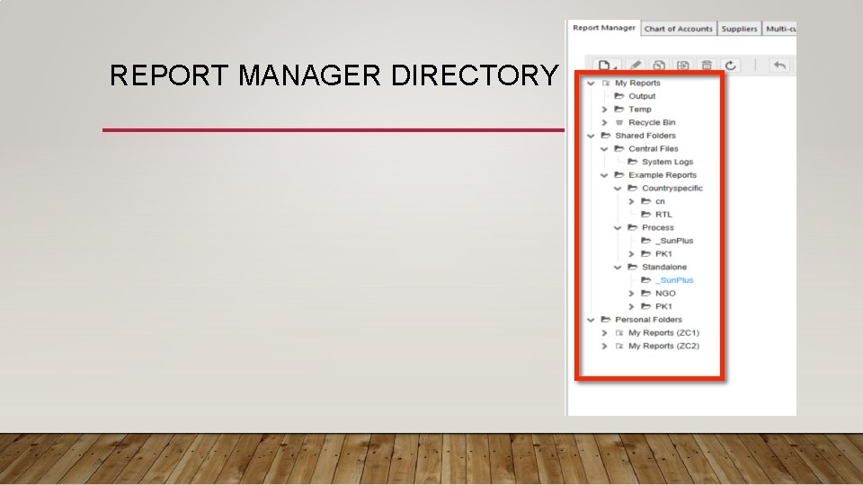 REPORT MANAGER DIRECTORY 