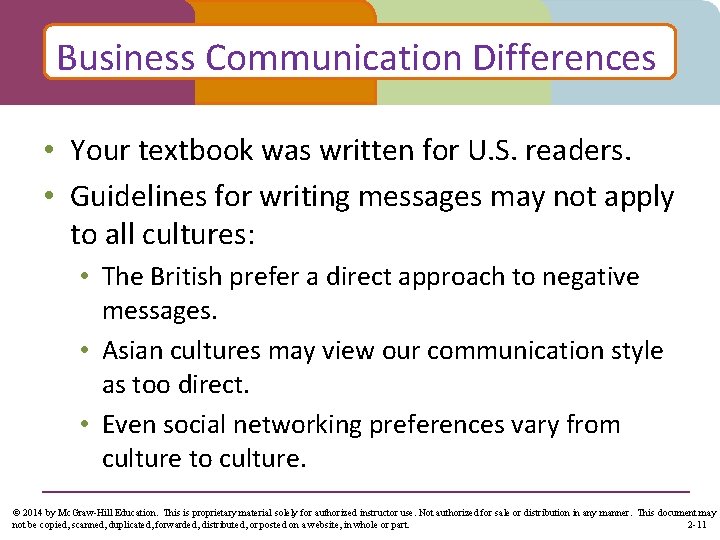 Business Communication Differences • Your textbook was written for U. S. readers. • Guidelines