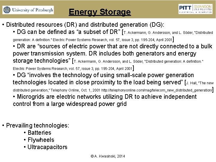 ECE 2795 Microgrid Concepts and Distributed Generation Technologies