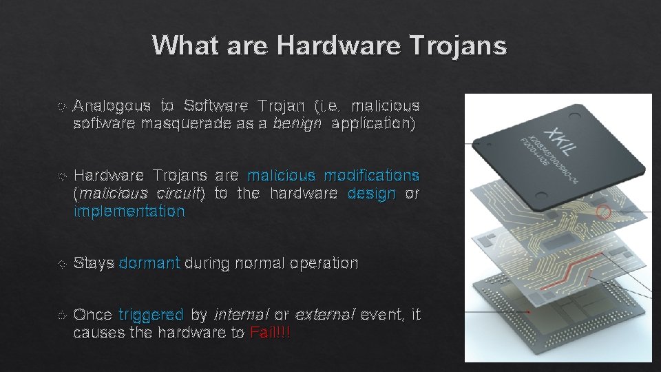 What are Hardware Trojans Analogous to Software Trojan (i. e. malicious software masquerade as